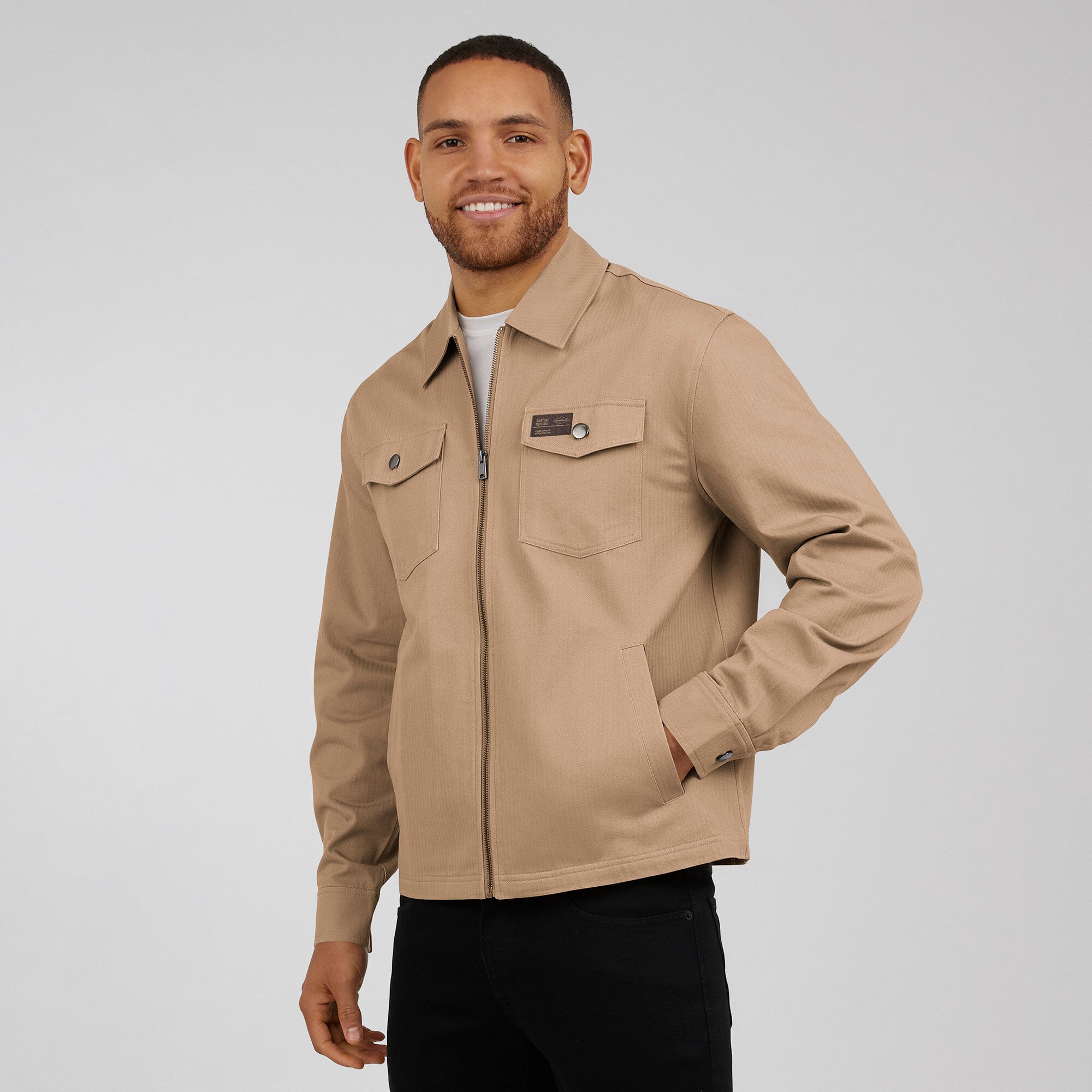 Men's Darius Rucker Collection by Fanatics  Tan Boston Red Sox Distressed Washed Full-Zip Jacket